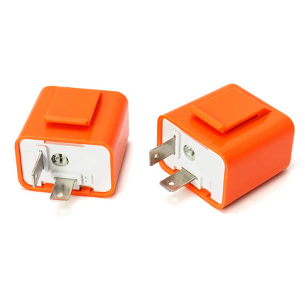 2Pcs 2-Pin Electronic Turn Signal Flasher Relay Fix Motorcycle Turn Signal Hyper Flash, Adjustable Motorcycle LED Turn Signal Hyper Indicator Flasher Relay.