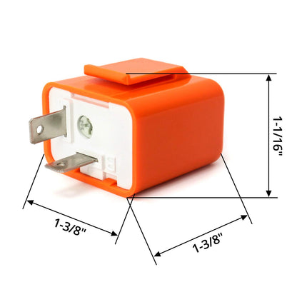 2Pcs 2-Pin Electronic Turn Signal Flasher Relay Fix Motorcycle Turn Signal Hyper Flash, Adjustable Motorcycle LED Turn Signal Hyper Indicator Flasher Relay.