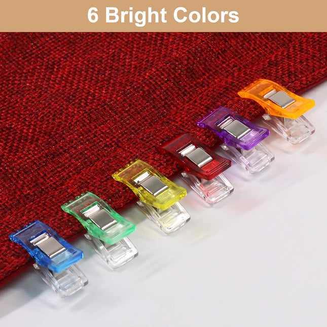 Small Sewing Fabric Clips, 48 Pcs Mini Multipurpose Quilt Clips for Quilting Crafts, Assorted Bright Colors with Plastic Box (Multicolored).