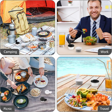 Salt and Pepper Shakers, Mini Salt Shaker to go Moisture Proof Salt Pepper Shakers Spice Container Dispenser for Camping Picnic Lunch Boxes Travel Kitchen.