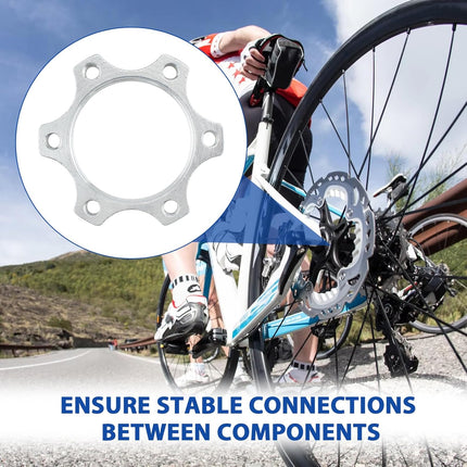 4 Pcs 44MM Bike Freewheel Threaded Hubs Disk Brake Adapter, 1.73-inch Aluminum Alloy 6-Bolt Disc Brake Rotor Flange Adapter, Silver.