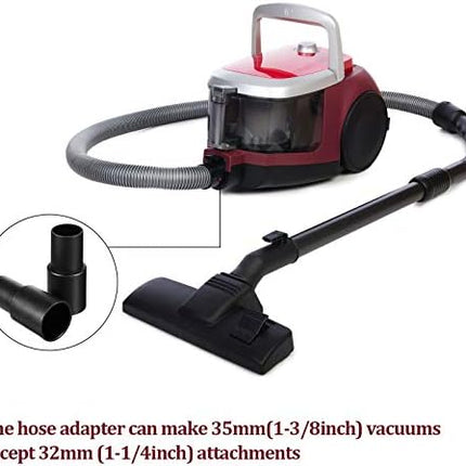 2 Pieces Cleaner Adapter 35mm (1-3/8 Inch) to 32 mm (1-1/4 Inch) for Inner Diameter 32 Brush Fit to Outer Diameter 35 Tube Plastic Vacuum Hose Adapter.