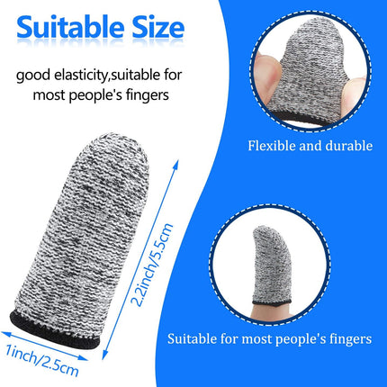 20 Pieces Cut Resistant Finger Cots Protection Reusable Finger Thumb Protector Gloves for Kitchen Sculpture Work (2.2 Inch).