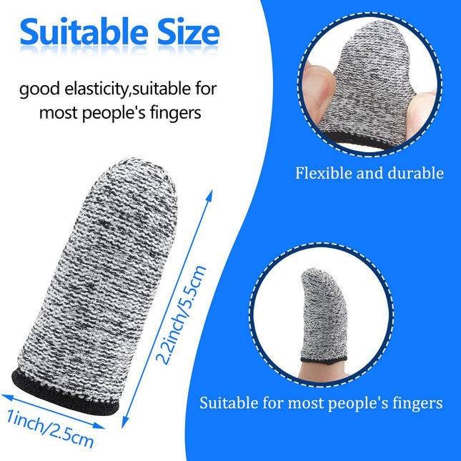 20 Pieces Cut Resistant Finger Cots Protection Reusable Finger Thumb Protector Gloves for Kitchen Sculpture Work (2.2 Inch).