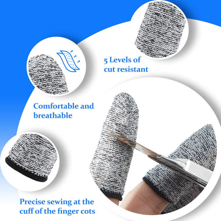 20 Pieces Cut Resistant Finger Cots Protection Reusable Finger Thumb Protector Gloves for Kitchen Sculpture Work (2.2 Inch).
