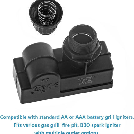 2Pcs AA Battery Push Button Igniter Caps with Spring, Igniter Replacement Button Cap for Blackstone Char-Broil Gas Grill, BBQ, Fire Pit, Barbecue, Spark Generator Cover.