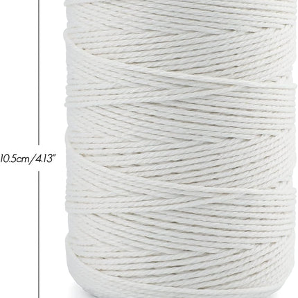 White Cotton String Butchers Cooking String Twine 2mm 656ft for Crafts, Tying Meat, Making Sausage.