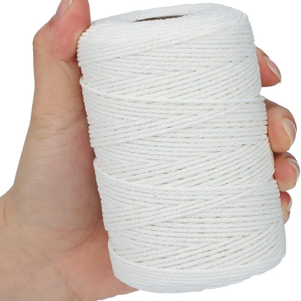 White Cotton String Butchers Cooking String Twine 2mm 656ft for Crafts, Tying Meat, Making Sausage.