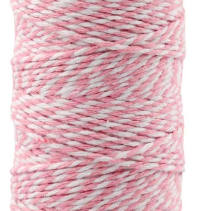 Pink and White Twine String, 328 Feet Christmas Bakers Twine String, 2MM Heavy Duty Packing String for DIY Crafts, Christmas Decoration, Gift Wrapping, Craft Wrapping.