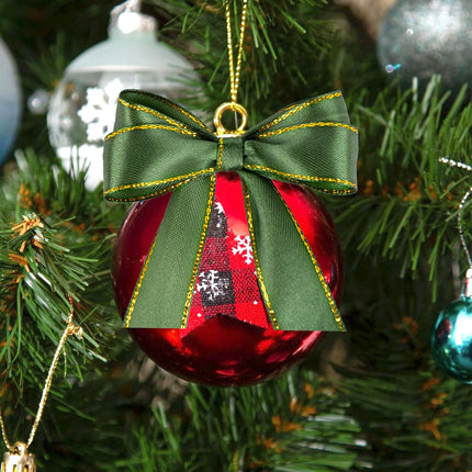 Christmas Ribbon 3/4 Inch x 50 Yards Gift Ribbon, Red and Green Polyester Satin Ribbon with Gold Edge for Holiday Present Package, Wedding Gift Wrapping, Handmade Crafts, Xmas Decoration.
