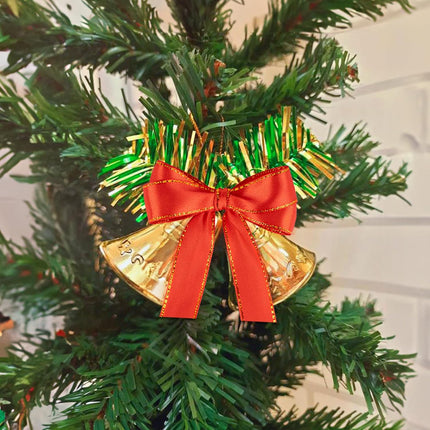 Christmas Ribbon 3/4 Inch x 50 Yards Gift Ribbon, Red and Green Polyester Satin Ribbon with Gold Edge for Holiday Present Package, Wedding Gift Wrapping, Handmade Crafts, Xmas Decoration.
