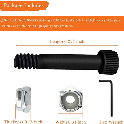 2 Set Replacement 74072 Auger Motor Shaft Nut & Bolt, Fit for Traeger, Pit Boss, Z-Grills, Rec Tec and Most Wood Pellet Grills & AC Pellet Grill Shaft Nut & Bolt of Auger Motor.