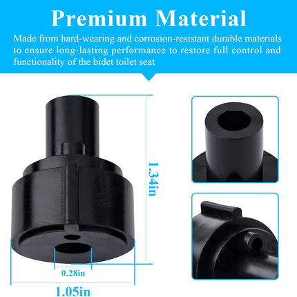 2 Pcs Replacement Knob For Brondell Bidet Toilet Seat, Complicable with Brondell CL99, Fits Non-Electric Swash Seat, Replacement Knob for the Center Plastic Section Only, Black Plastic.