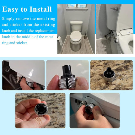 2 Pcs Replacement Knob For Brondell Bidet Toilet Seat, Complicable with Brondell CL99, Fits Non-Electric Swash Seat, Replacement Knob for the Center Plastic Section Only, Black Plastic.
