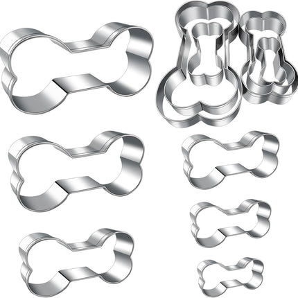 Dog treats Cutters Set 6 Pieces Dog Cookie Cutter sets Different Sizes Mini Small Medium Big Cut Out for Homemade Treats and Baking.