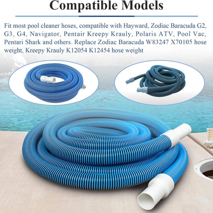 2 Pcs Pool Cleaner Hose Weight, Fit for Zodiac Baracuda W83247 X70105 Model G2 G3 G4, Pentair Kreepy Krauly Hose Weight K12054 K12454, Pentari Shark, Hayward Navigator Pool Vac,Polaris ATV.