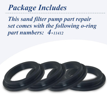 4 Pcs 11412 Pool L-Shape O-Ring Gasket Replacement for Intex Sand Filter Pump Motor, Replaces Pool Pump Parts 11412.