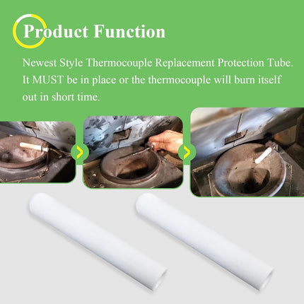 812-1322, 812-4920 Thermocouple Ceramic Protection Tube Cover Fit for QuadraFire Pellet Stove, Compatible with Thermocouple 812-0210, Fits Quadra-Fire 800, 1000, 1100i, 1200, 1200i Pellet Stoves.