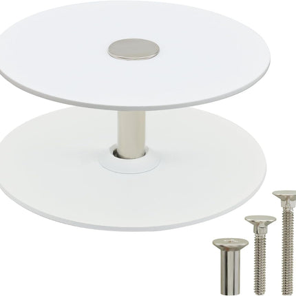 Premium Steel Door Hole Cover Plate, 2-5/8" Deadbolt Cover Plate with Screws and Nut, Enhanced Home Security, Privacy on Entry Doors (White, Round).
