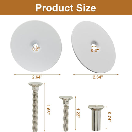 Premium Steel Door Hole Cover Plate, 2-5/8" Deadbolt Cover Plate with Screws and Nut, Enhanced Home Security, Privacy on Entry Doors (White, Round).
