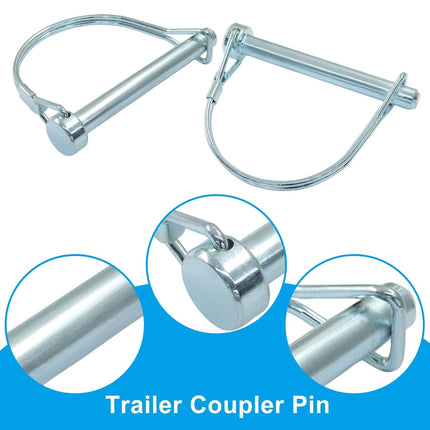 2 Pack Trailer Coupler Pin, Zinc Plated Carbon Steel Locking Pin, 5/16" x 2.75" Medium Hitch Pin for Trailers/Garden.