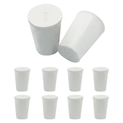 10 Pcs White Solid Rubber Stoppers 1# Tapered Lab Bungs Solid Rubber Stoppers Tapered Lab Seal Rubber Stoppers.