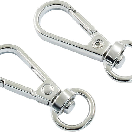 4 Pcs Swivel Snap Hooks with Key Rings, Double Opening Metal Swivel Clasps Lanyard Snap Hooks Lobster Claw Clasps Keychain Hooks for Key Jewelry DIY Crafts, Silver.