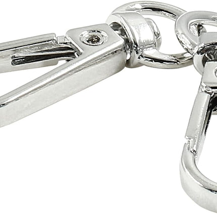 4 Pcs Swivel Snap Hooks with Key Rings, Double Opening Metal Swivel Clasps Lanyard Snap Hooks Lobster Claw Clasps Keychain Hooks for Key Jewelry DIY Crafts, Silver.