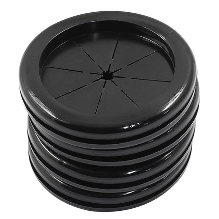 4pcs 2 Inch (50mm) Black Double Sided Desk Hole Grommets, Six-Petaled Rubber Cable Cord Organizer, Desk Hole Cover Wire Hole Insert for Home Office Equipment.