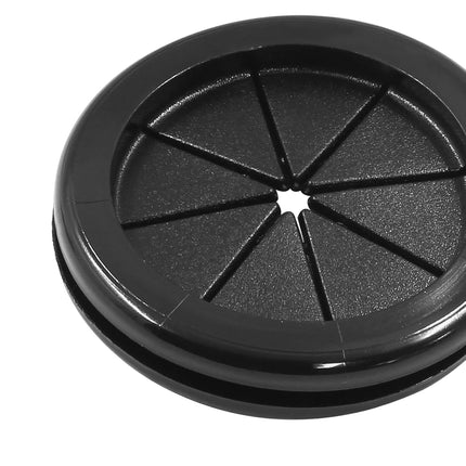 4pcs 2 Inch (50mm) Black Double Sided Desk Hole Grommets, Six-Petaled Rubber Cable Cord Organizer, Desk Hole Cover Wire Hole Insert for Home Office Equipment.