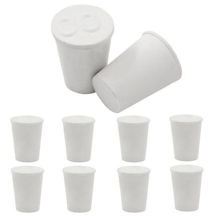 10 Pcs White Solid Rubber Stoppers 00# Tapered Lab Bungs Solid Rubber Stoppers Tapered Lab Seal Rubber Stoppers.