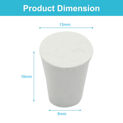 10 Pcs White Solid Rubber Stoppers 00# Tapered Lab Bungs Solid Rubber Stoppers Tapered Lab Seal Rubber Stoppers.
