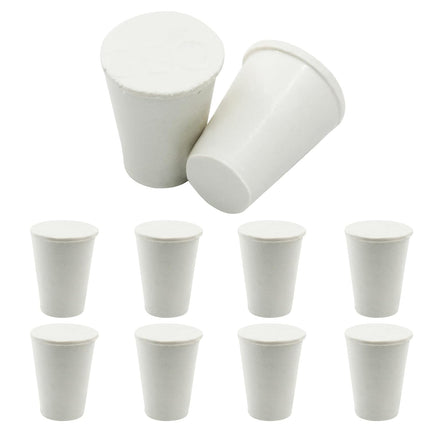 10 Pcs White Solid Rubber Stoppers 000# Tapered Lab Bungs Solid Rubber Stoppers Tapered Lab Seal Rubber Stoppers.