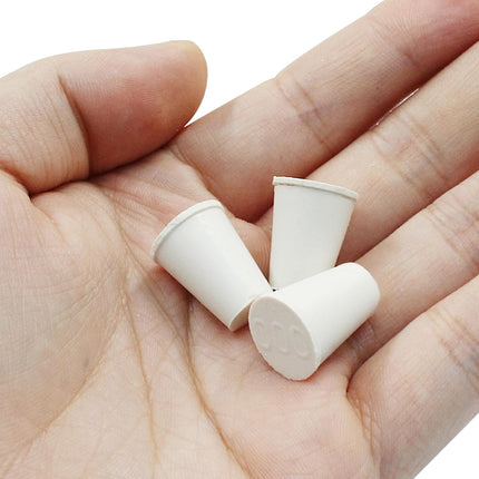 10 Pcs White Solid Rubber Stoppers 000# Tapered Lab Bungs Solid Rubber Stoppers Tapered Lab Seal Rubber Stoppers.