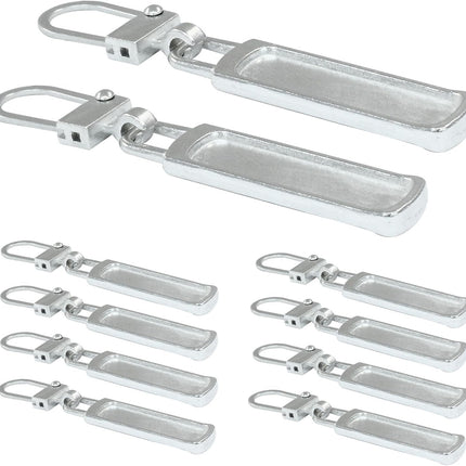 10 PCS Silver Luggage Zipper Pull Replacement, Detachable Metal Zipper Pull Tab Repair Kit for Clothing Jacket Coat Jeans Luggage Suitcase Purse Handbag.