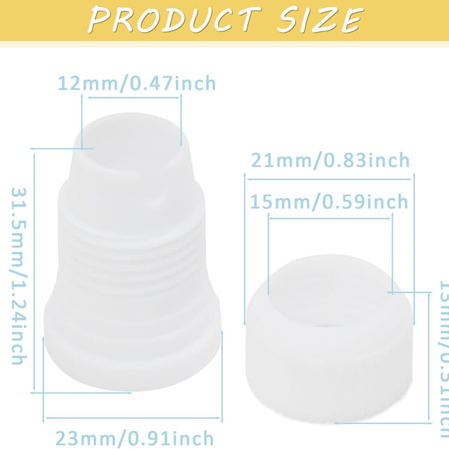 12 Pcs Piping Bag Couplers Plastic Standard Couplers Cake Decorating Coupler Small Pipe Tip Coupler for Frosting Icing Nozzles Cake Baking Tools Accessories.