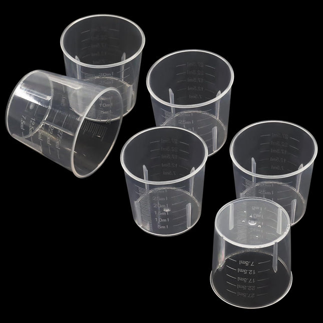 12 Pack 30ml/1.02oz Plastic Measuring Cups, Transparent Kitchen Cups Graduated Medicine Cups, Mini Clear Beakers for Baking Cooking Home Lab.