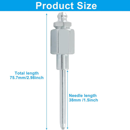 Grease Needle Nozzle, Nose Grease Dispenser Grease Gun Fittings and Gun Tips, Narrow Needle Greaser Adapter with 1/8 Inch NPT Threads for Hydraulic Systems/Mechanics (1 Pack).