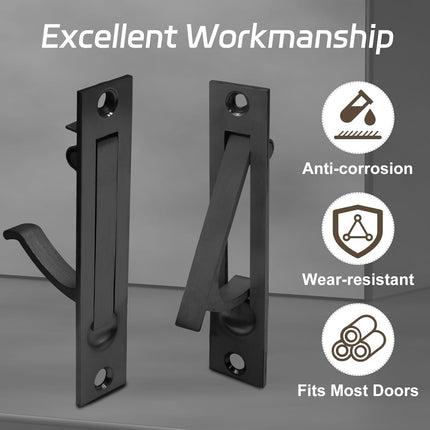 1 Pack Pocket Door Pull 304 Stainless Steel Pocket Door Edge Pull Hidden Door Finger Pull Modern Pocket Door Hardware, Matte Black.