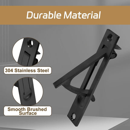 1 Pack Pocket Door Pull 304 Stainless Steel Pocket Door Edge Pull Hidden Door Finger Pull Modern Pocket Door Hardware, Matte Black.