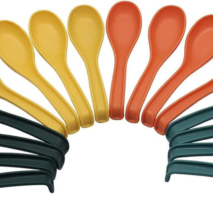 12 Pack Soup Spoons - Food Grade PP Dinner Spoon Set, Ramen Soup Spoon, Dishwasher Safe, Easy Clean, for Home, Restaurant, Party (Mix Color).