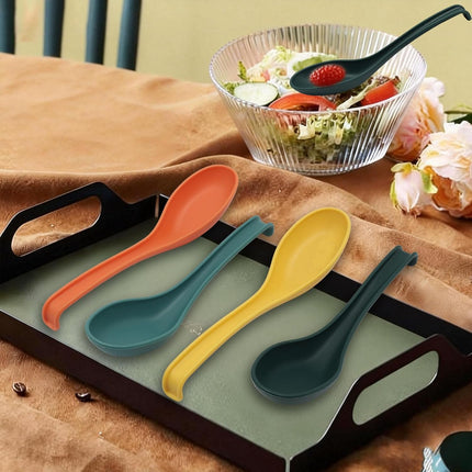12 Pack Soup Spoons - Food Grade PP Dinner Spoon Set, Ramen Soup Spoon, Dishwasher Safe, Easy Clean, for Home, Restaurant, Party (Mix Color).