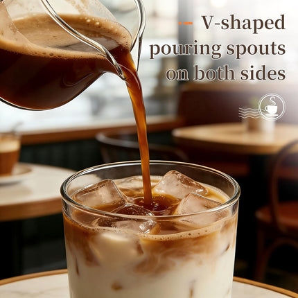 Espresso Cups | 2-Pack,4 oz High-Transparency Glass Doubleshot Coffee Cups, Dishwasher Safe, Dual Pour Design.