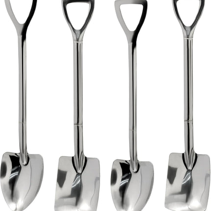 4 Pack Dessert Spoon Set, 5.9 Inch Stainless Steel Coffee Spoons, Perfect for Tea Appetizer Party Supplies/Home and Party(Silver).