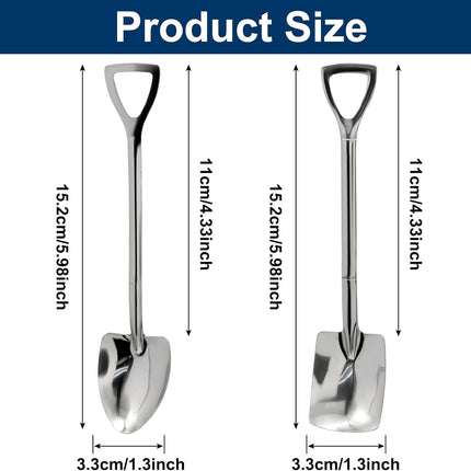 4 Pack Dessert Spoon Set, 5.9 Inch Stainless Steel Coffee Spoons, Perfect for Tea Appetizer Party Supplies/Home and Party(Silver).