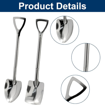 4 Pack Dessert Spoon Set, 5.9 Inch Stainless Steel Coffee Spoons, Perfect for Tea Appetizer Party Supplies/Home and Party(Silver).