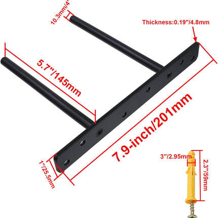 6-inch Floating Shelf Brackets Heavy Duty Hidden Brackets Black Blind Shelf Support for Floating Wood Shelves.