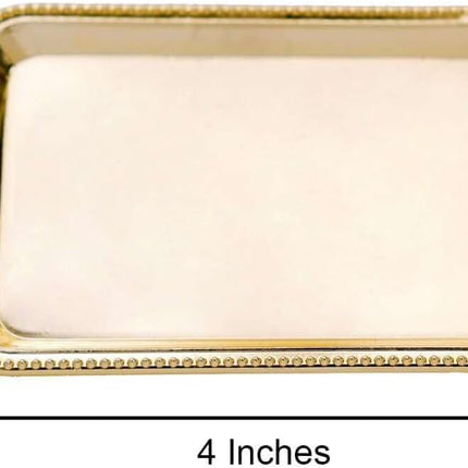Efavormart 12 Pack - 4" Gold Rectangular Mini Candy Display Tray Favors for Wedding, Bridal Shower, Baby shower, Birthday, Candy Jars Decorations.