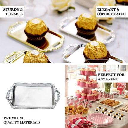 Efavormart 12 Pack - 4" Gold Rectangular Mini Candy Display Tray Favors for Wedding, Bridal Shower, Baby shower, Birthday, Candy Jars Decorations.