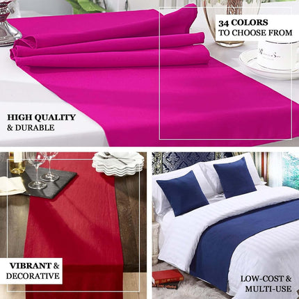 Efavormart Dusty Blue Premium Polyester Table Top Runner for Weddings Birthday Party Banquets Decor Fit Rectangle and Round Table.